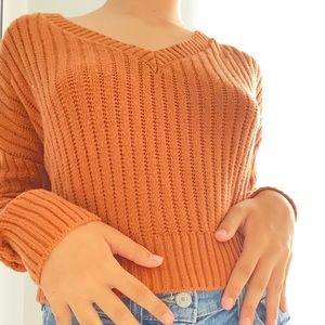 Aeropostale Orange Juniors XS Cropped sweater